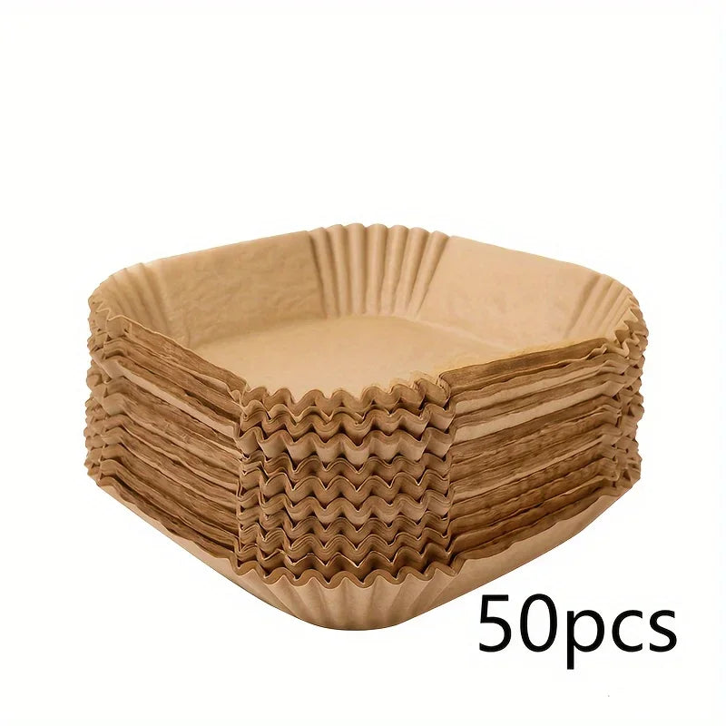 High Quality 50/100pcs Round/Square Silicone Oil Paper Mini Air Fryer Liner