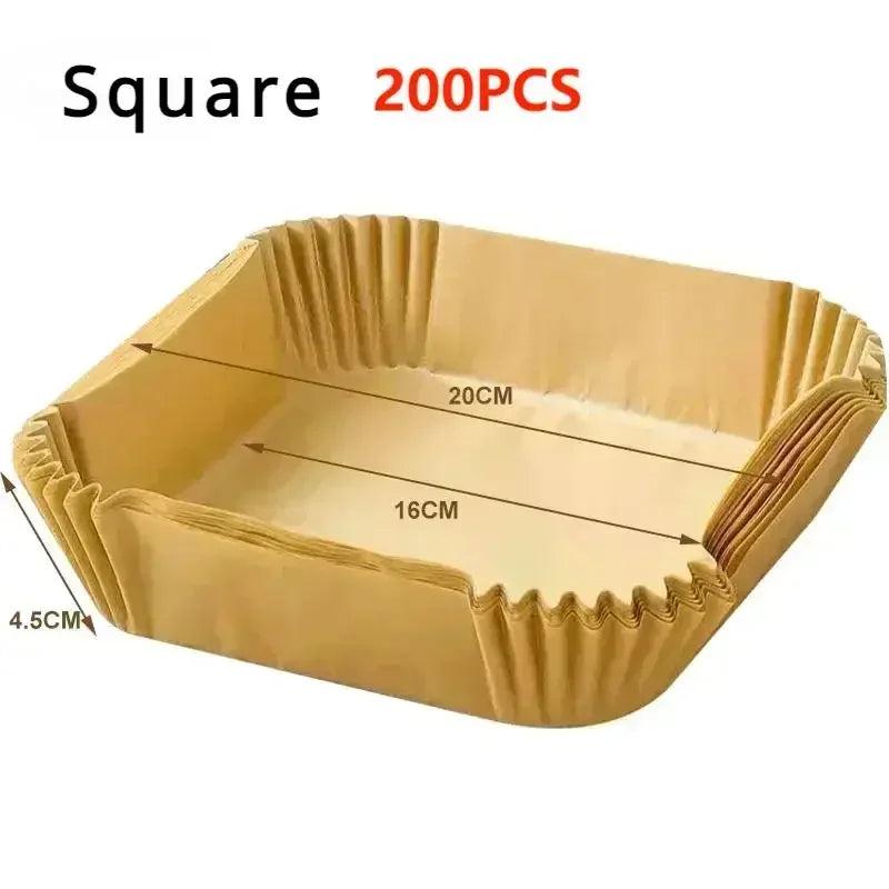 High Quality 50/100pcs Round/Square Silicone Oil Paper Mini Air Fryer Liner