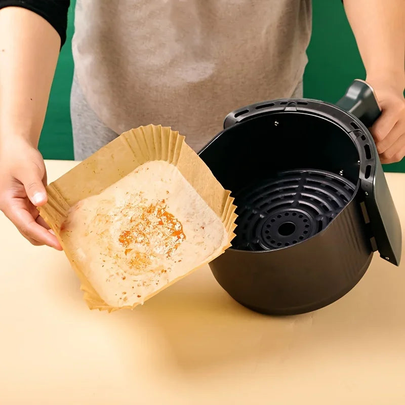 High Quality 50/100pcs Round/Square Silicone Oil Paper Mini Air Fryer Liner