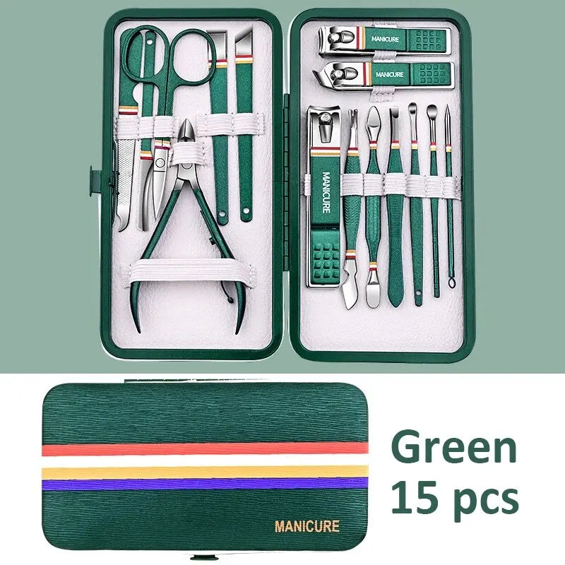6-9 Pcs Manicure Set With Leather Case