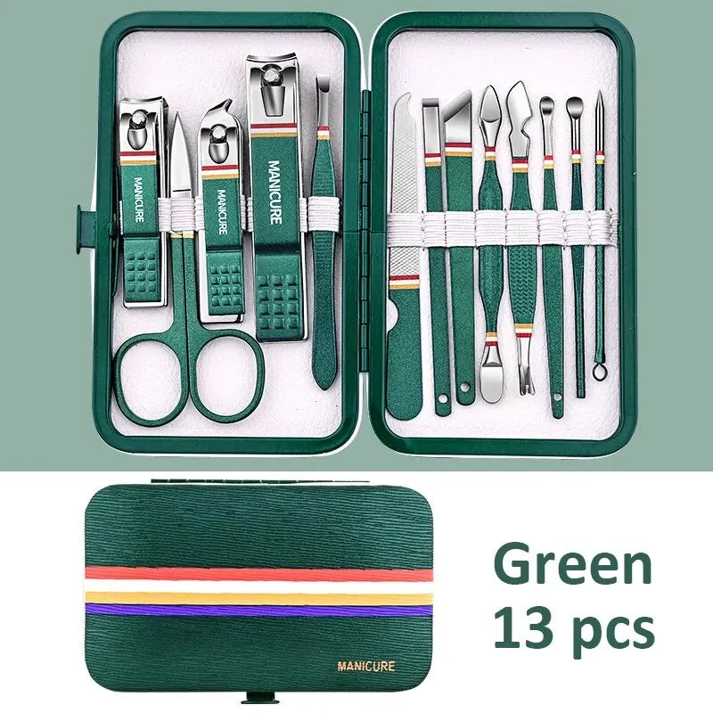 6-9 Pcs Manicure Set With Leather Case