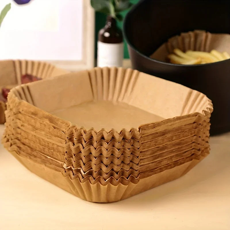 High Quality 50/100pcs Round/Square Silicone Oil Paper Mini Air Fryer Liner