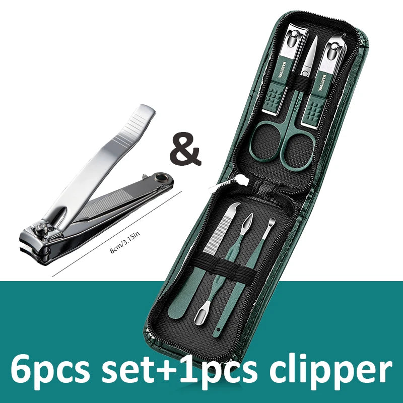 6-9 Pcs Manicure Set With Leather Case