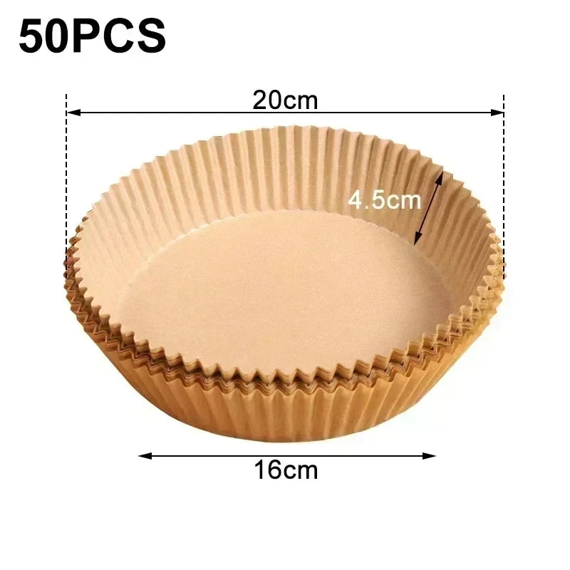 High Quality 50/100pcs Round/Square Silicone Oil Paper Mini Air Fryer Liner