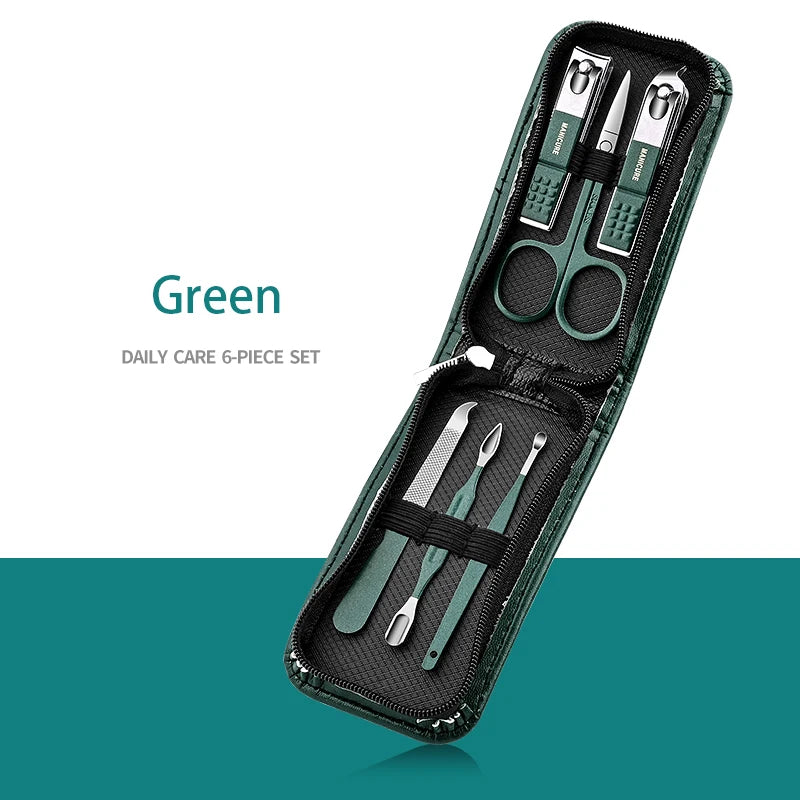6-9 Pcs Manicure Set With Leather Case