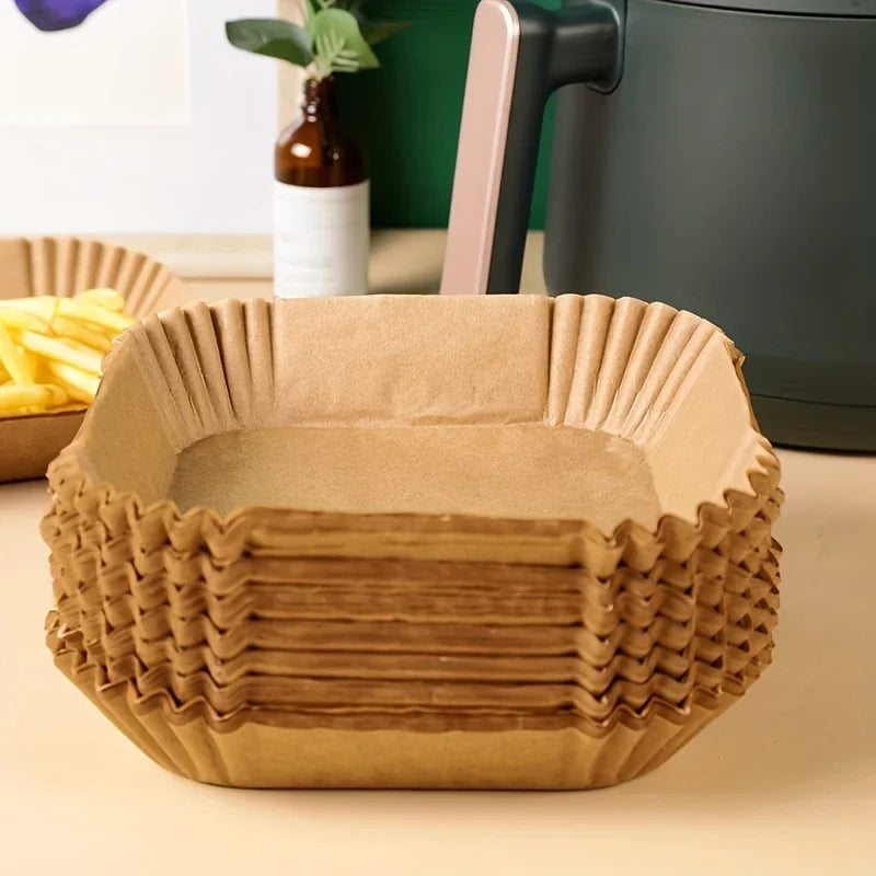 High Quality 50/100pcs Round/Square Silicone Oil Paper Mini Air Fryer Liner
