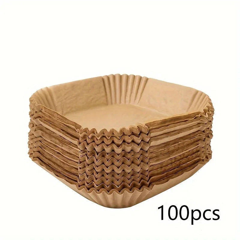 High Quality 50/100pcs Round/Square Silicone Oil Paper Mini Air Fryer Liner
