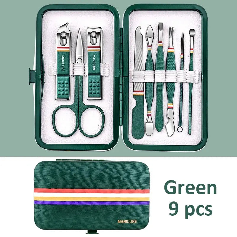6-9 Pcs Manicure Set With Leather Case