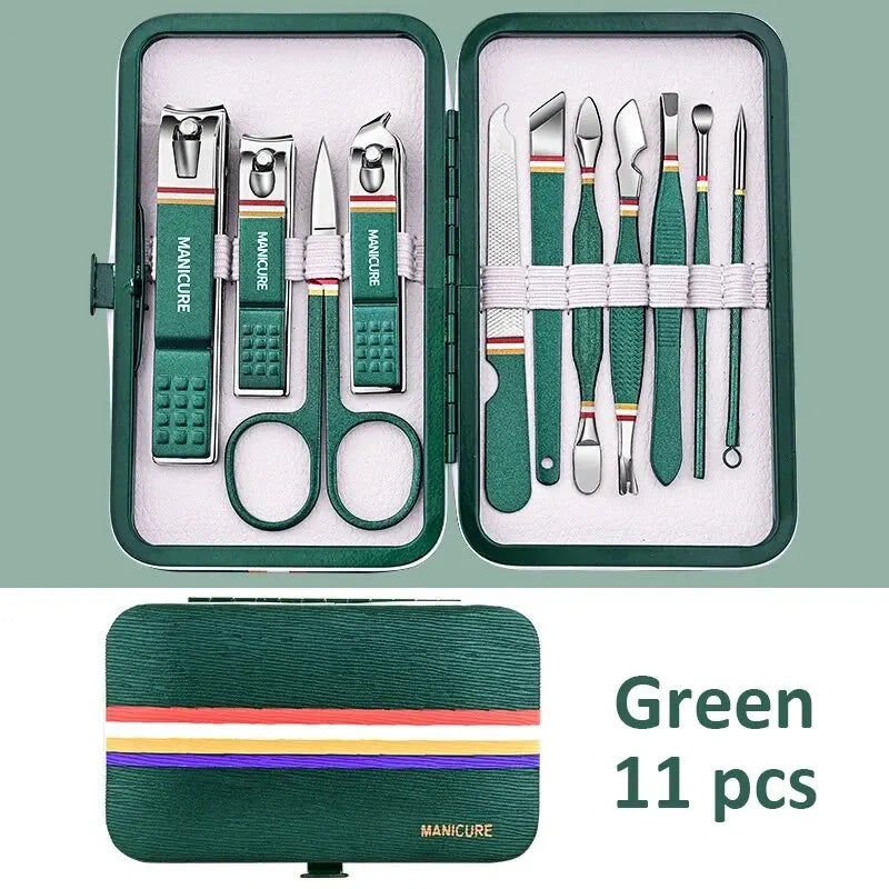 6-9 Pcs Manicure Set With Leather Case