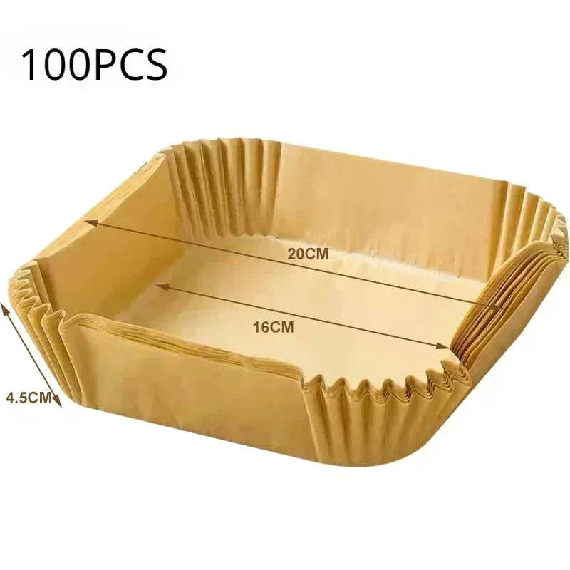 High Quality 50/100pcs Round/Square Silicone Oil Paper Mini Air Fryer Liner