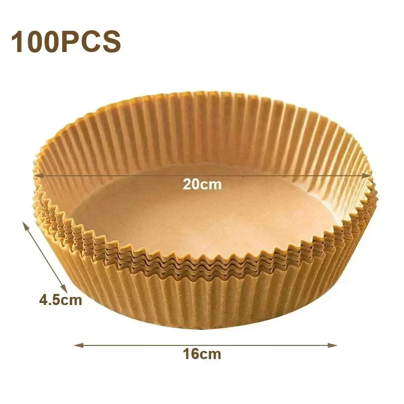 High Quality 50/100pcs Round/Square Silicone Oil Paper Mini Air Fryer Liner