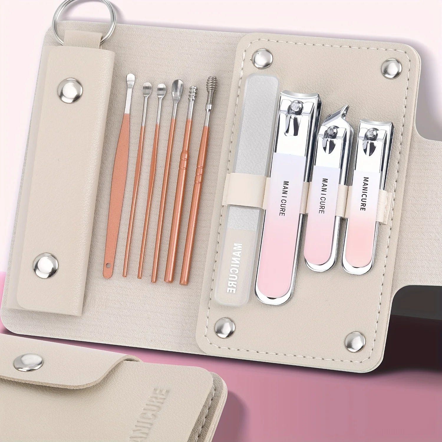 6-9 Pcs Manicure Set With Leather Case